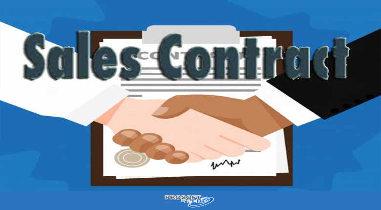 สัญญาซื้อขาย เป็นหน้าจอสำหรับให้ผู้ขายใช้งาน เพื่อเป็นการบันทึกข้อตกลงที่มีผลทางกฎหมาย โดยการบันทึกสัญญาการขายเป็นองค์ประกอบหนึ่งของการขาย