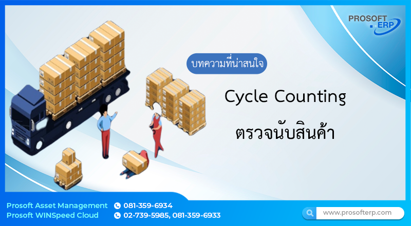 ตรวจนับสินค้า (Cycle Counting) เป็นหน้าต่างสำหรับบันทึกรายการเพื่อตรวจนับสินค้า และบันทึกยอดตามจริงที่ตรวจนับได้ เพื่อหาผลต่างของสินค้าที่มีอยู่ การตรวจสอบสินค้าภายในองค์กรโดยการตรวจนับนั้น